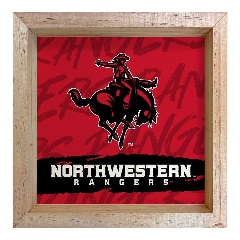 Northwestern Oklahoma State University Officially Licensed 8.75"x 8.75" Wood Sign with frame Logo