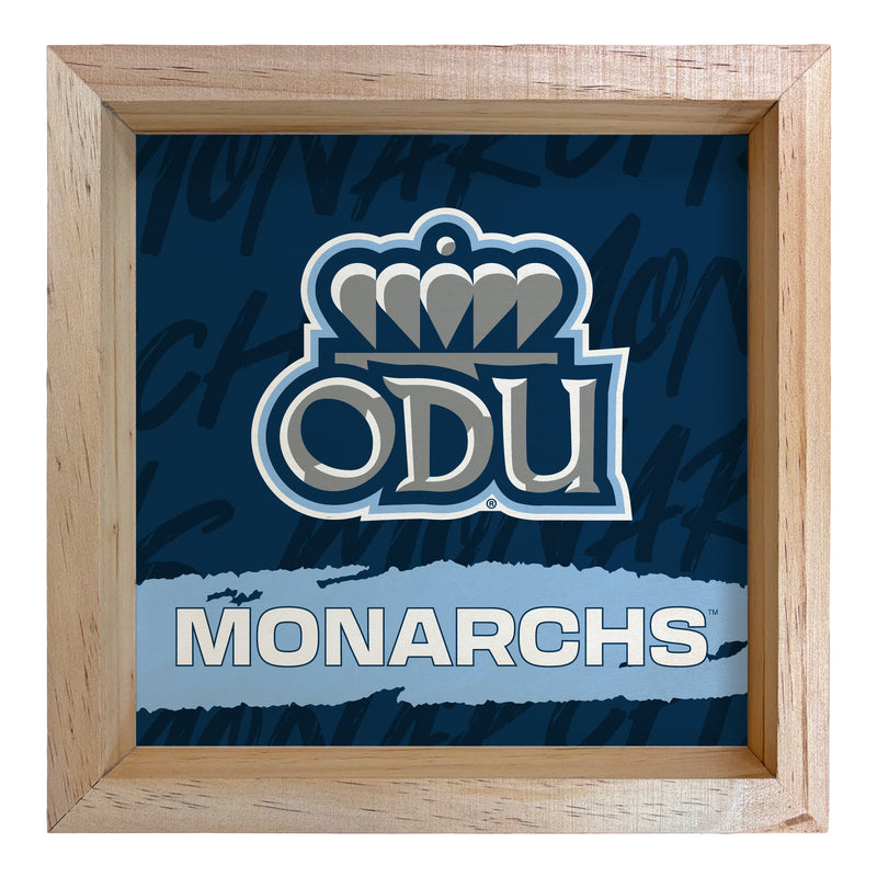 Old Dominion Monarchs Officially Licensed 8.75"x 8.75" Wood Sign with frame Logo