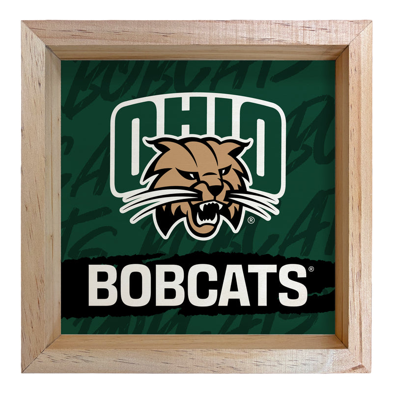 Ohio University Officially Licensed 8.75"x 8.75" Wood Sign with frame Logo