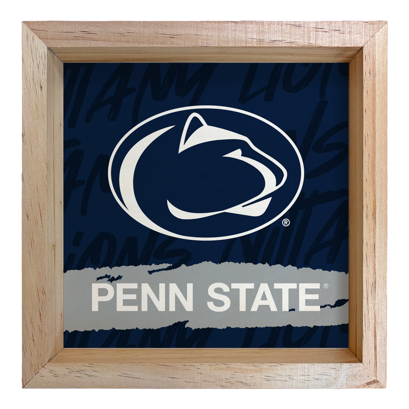 Penn State Nittany Lions Officially Licensed 8.75"x 8.75" Wood Sign with frame Logo