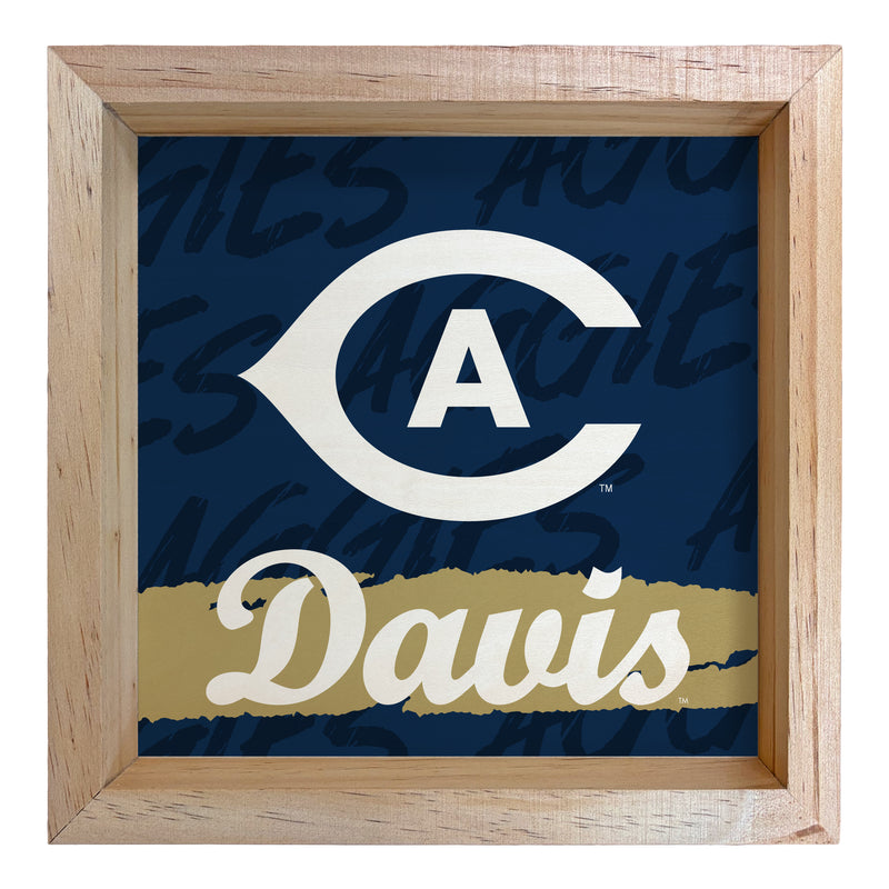 UC Davis Aggies Officially Licensed 8.75"x 8.75" Wood Sign with frame Logo