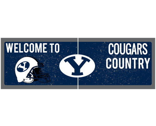 Brigham Young Cougars Wood sign with frame Officially Licensed Collegiate Product 