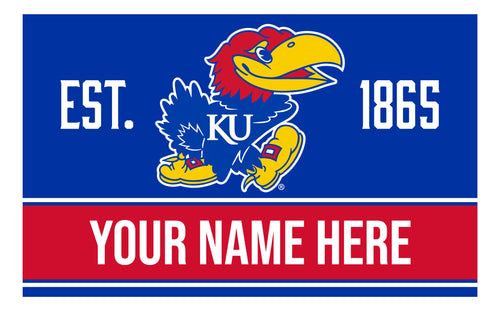 Kansas Jayhawks Customizable Wood sign with frame Officially Licensed Collegiate Product 