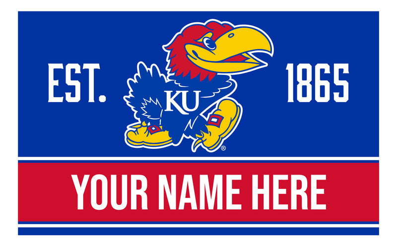 Kansas Jayhawks Customizable Wood sign with frame Officially Licensed Collegiate Product 