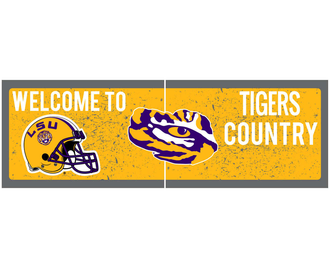 LSU Tigers Wood sign with frame Officially Licensed Collegiate Product 