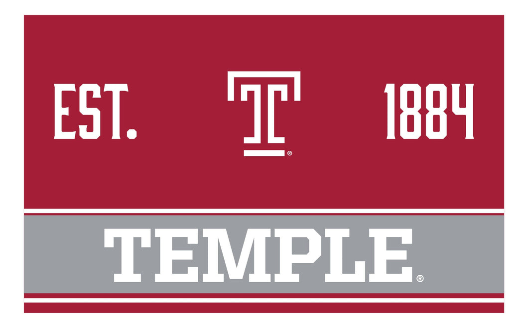 Temple University Wood sign with frame Officially Licensed Collegiate Product