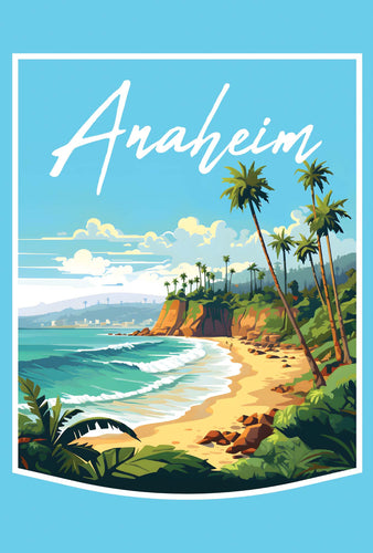Anaheim California Design B Souvenir Wood sign with frame 5x7 