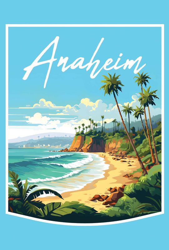 Anaheim California Design B Souvenir Wood sign with frame 5x7 