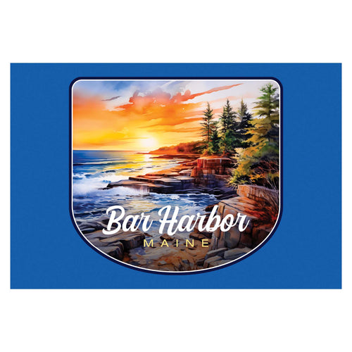 Bar Harbor Maine Design B Souvenir Wood sign with frame 5x7