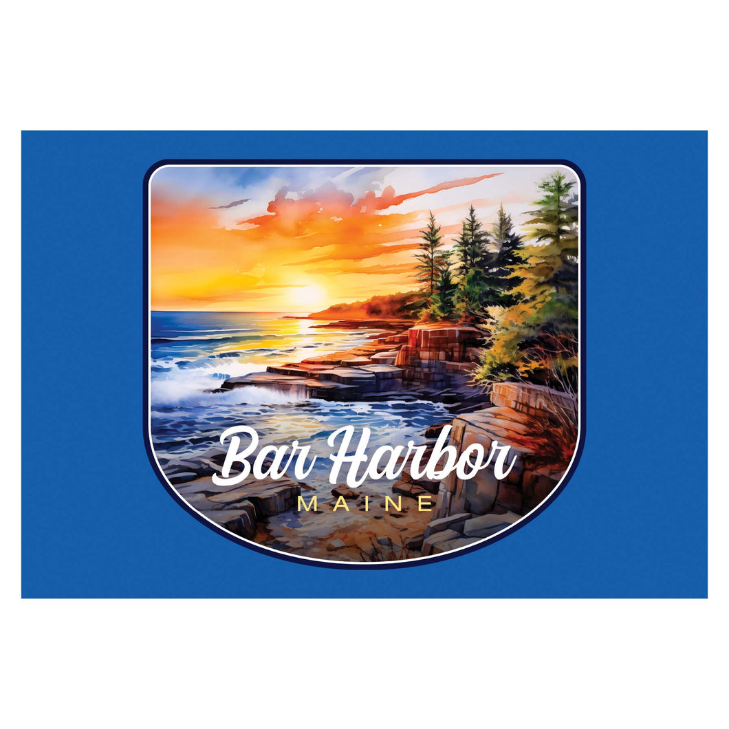 Bar Harbor Maine Design B Souvenir Wood sign with frame 5x7