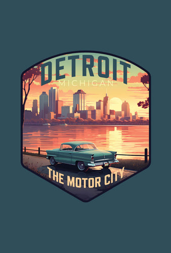 Detroit Michigan Design A Souvenir Wood sign with frame 5x7 