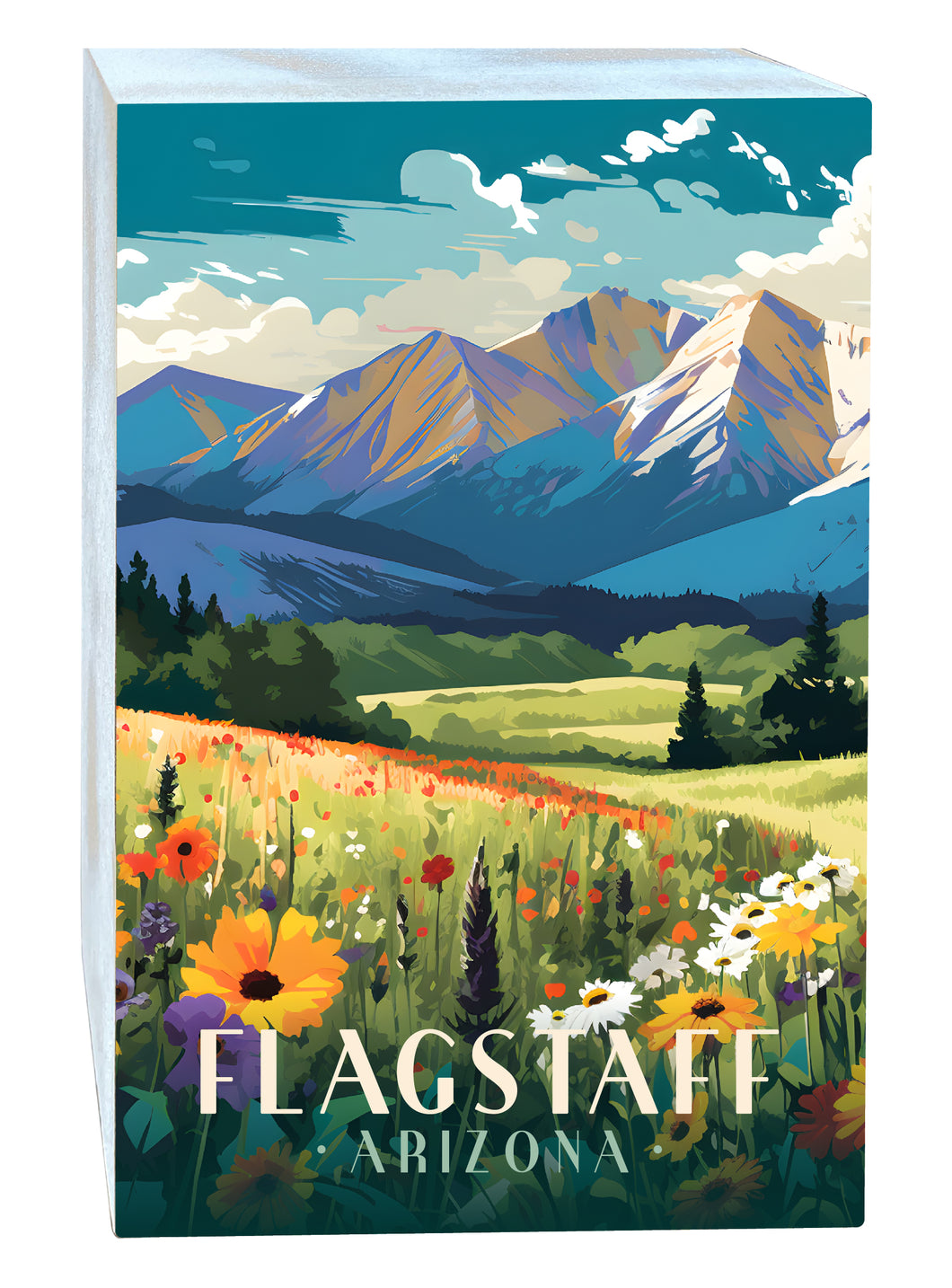 Flagstaff Arizona Design C Souvenir Wood sign with frame 5x7 