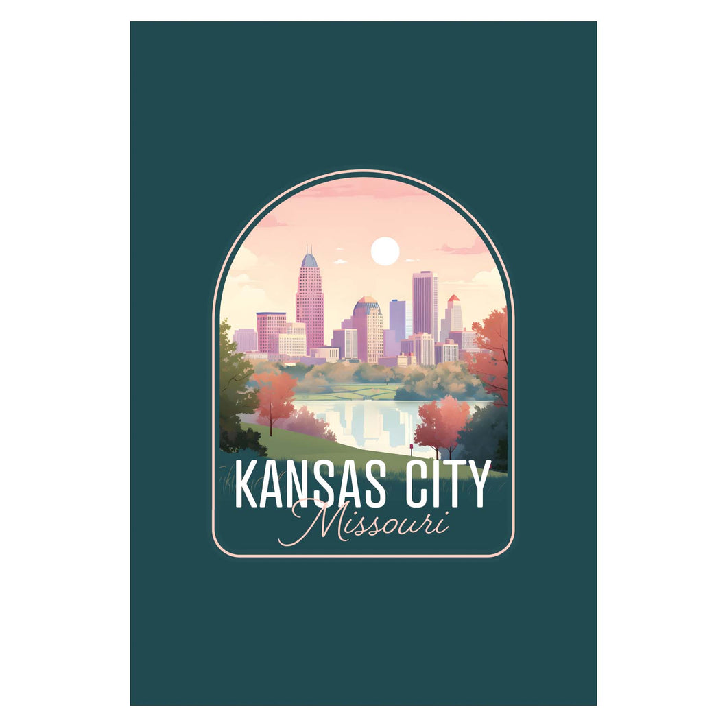 Kansas City Missouri Design B Souvenir Wood sign with frame 5x7