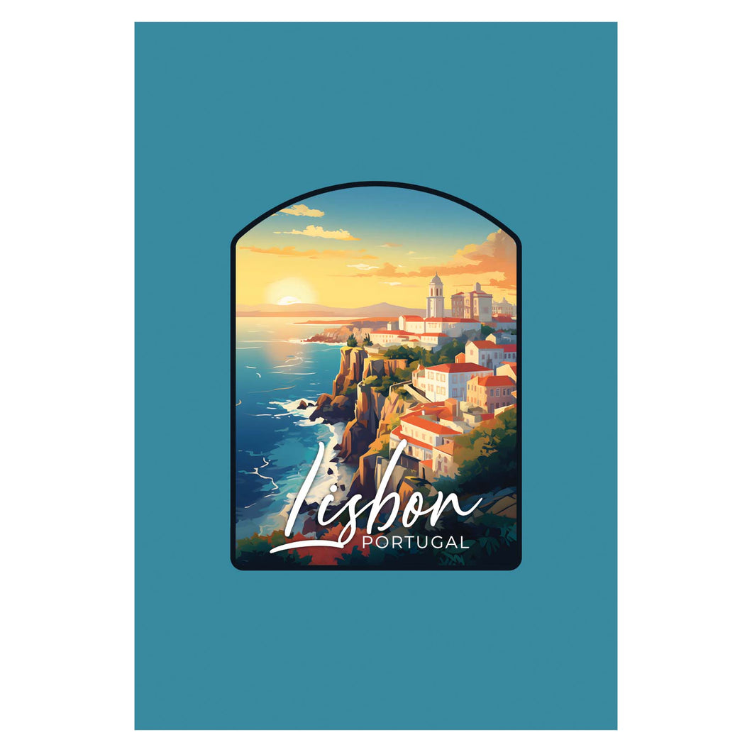 Lisbon Portugal Design B Souvenir Wood sign with frame 5x7