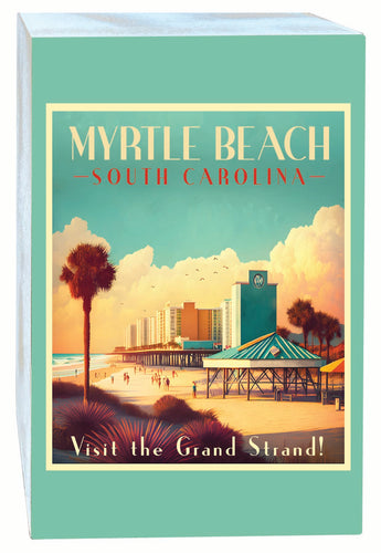 Myrtle Beach South Carolina Design A Souvenir Wood sign with frame 5x7 