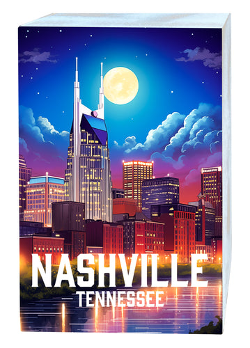 Nashville Tennessee Design D Souvenir Wood sign with frame 5x7 