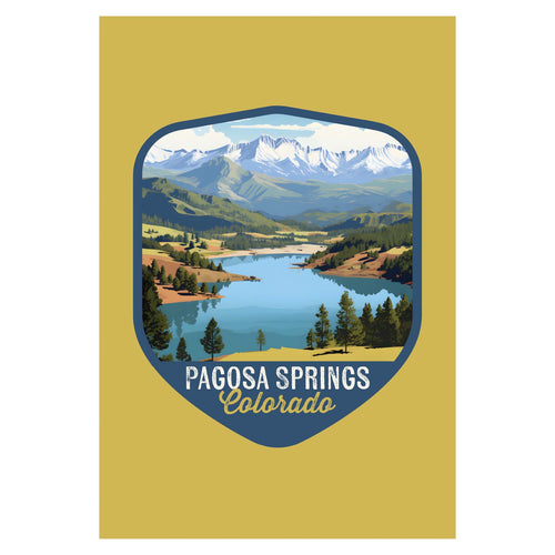 Pagosa Springs Colorado Design B Souvenir Wood sign with frame 5x7 