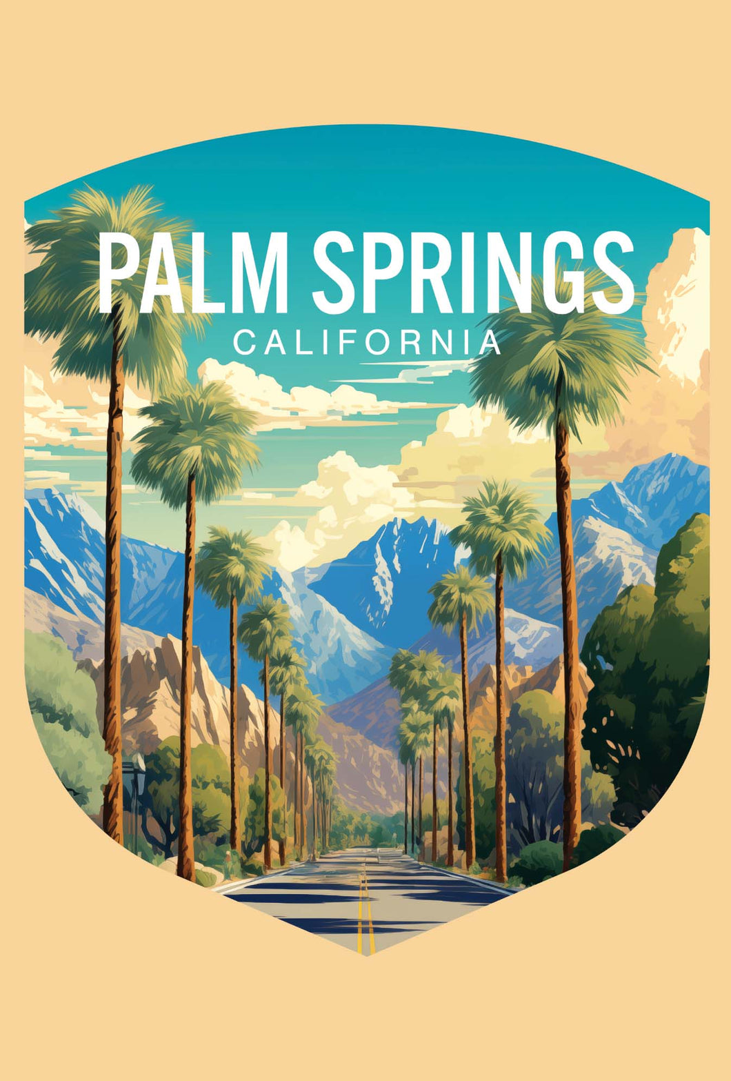 Palm Springs California Design A Souvenir Wood sign with frame 5x7 
