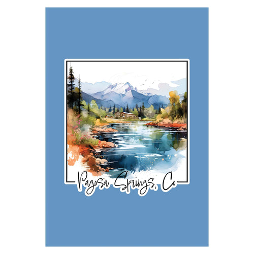 Pagosa Springs Colorado Design A Souvenir Wood sign with frame 5x7 