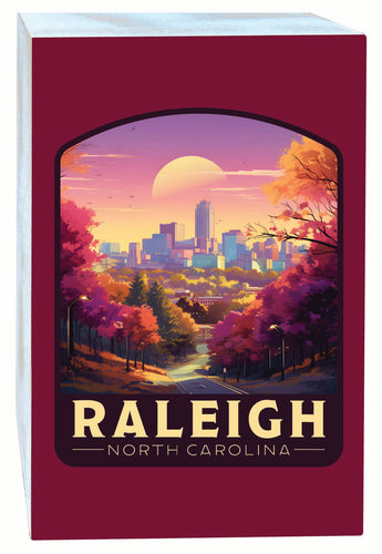Raleigh North Carolina City of Oaks Design Souvenir Wood sign with frame 5x7 
