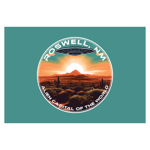 Roswell New Mexico Design A Souvenir Wood sign with frame 5x7 