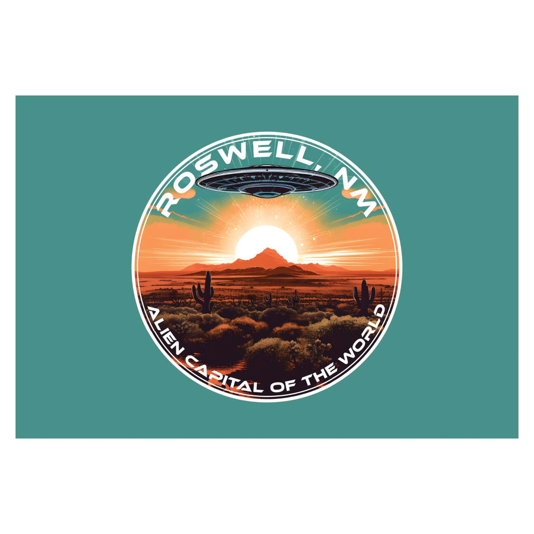 Roswell New Mexico Design A Souvenir Wood sign with frame 5x7 