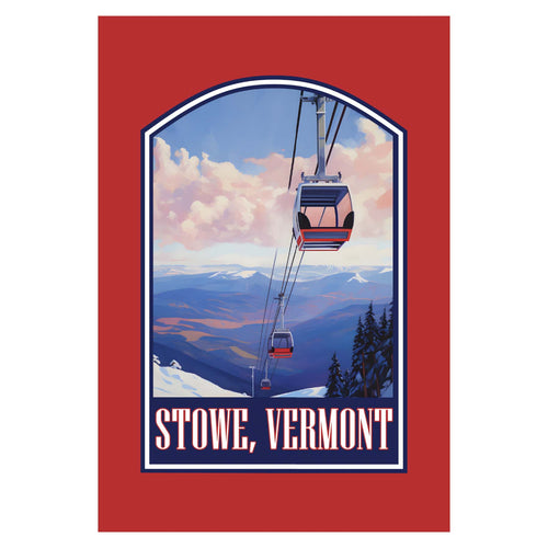 Stowe Mountain Vermont Design B Souvenir Wood sign with frame 5x7 