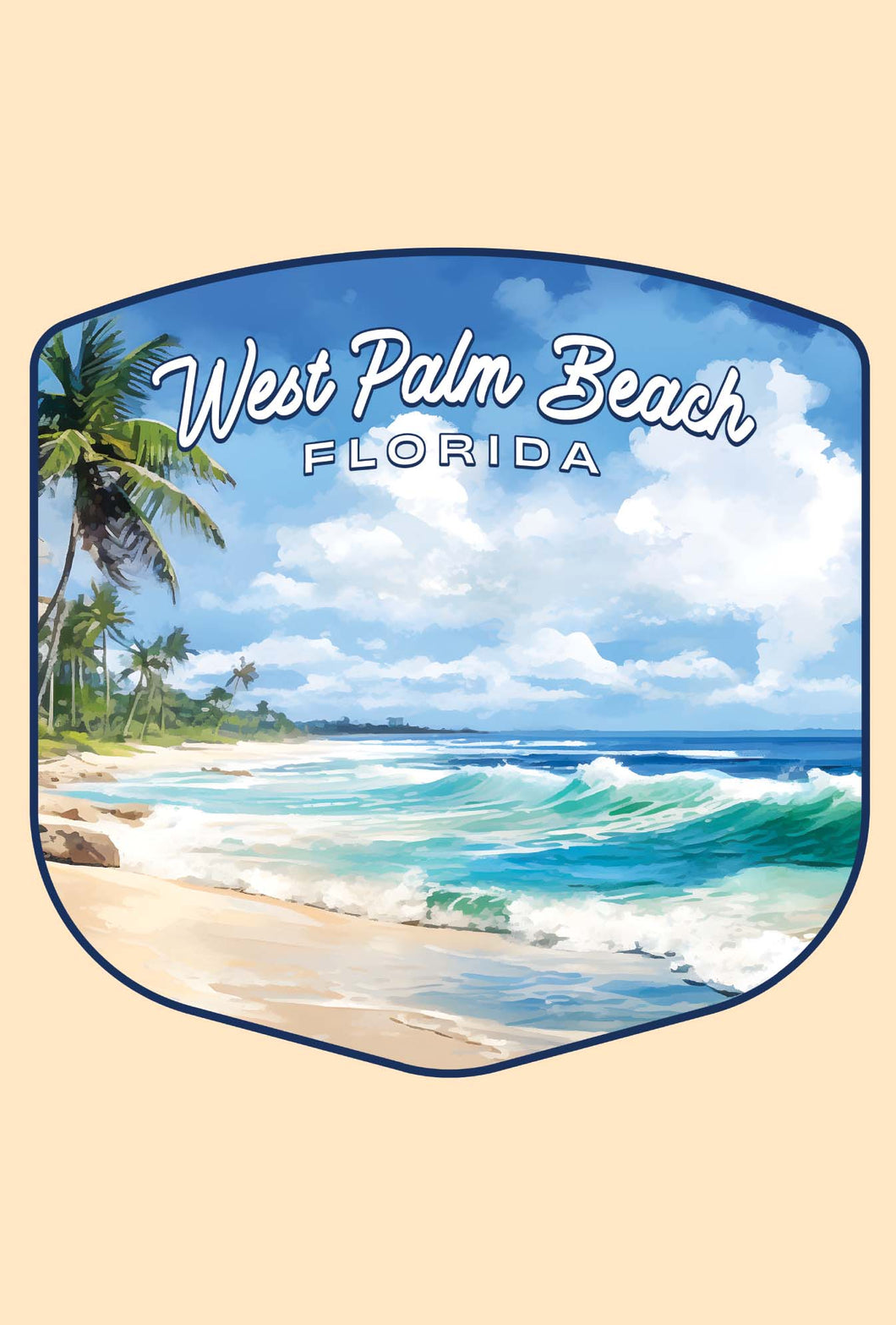 West Palm Beach Florida Design B Souvenir Wood sign with frame 5x7 