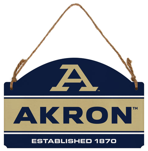 Akron Zips Flat Wood Sign with Hanging String - Officially Licensed Collegiate Product 