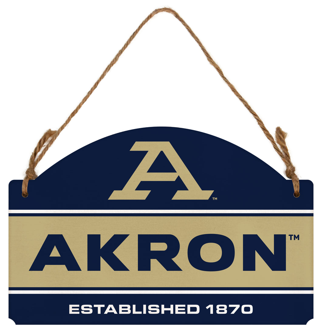 Akron Zips Flat Wood Sign with Hanging String - Officially Licensed Collegiate Product 
