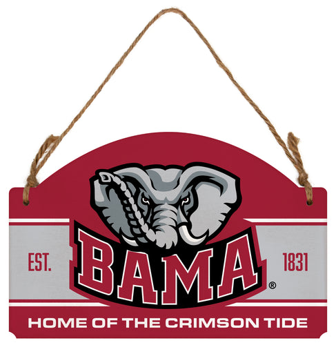 Alabama Crimson Tide Flat Wood Sign with Hanging String - Officially Licensed Collegiate Product 