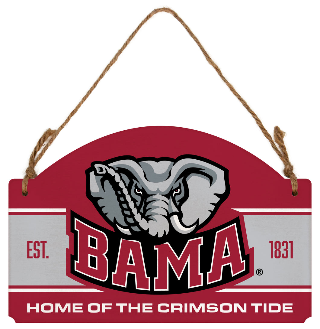 Alabama Crimson Tide Flat Wood Sign with Hanging String - Officially Licensed Collegiate Product 