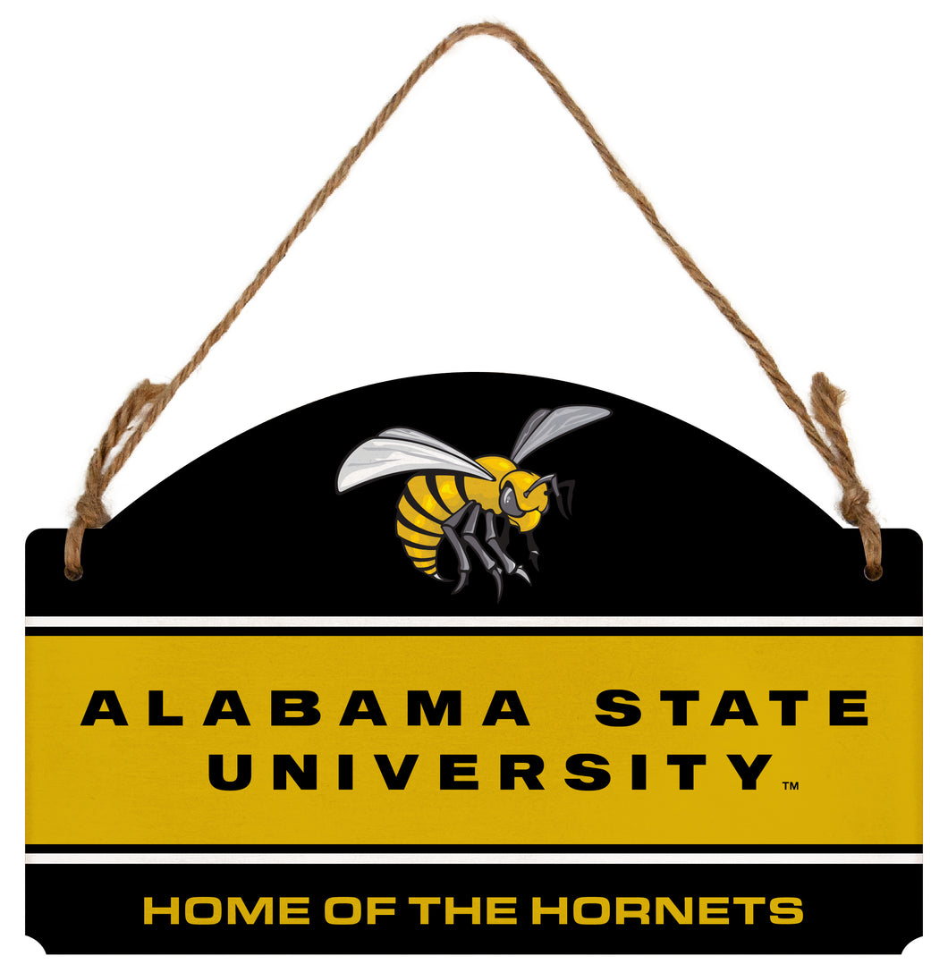 Alabama State University Flat Wood Sign with Hanging String - Officially Licensed Collegiate Product 
