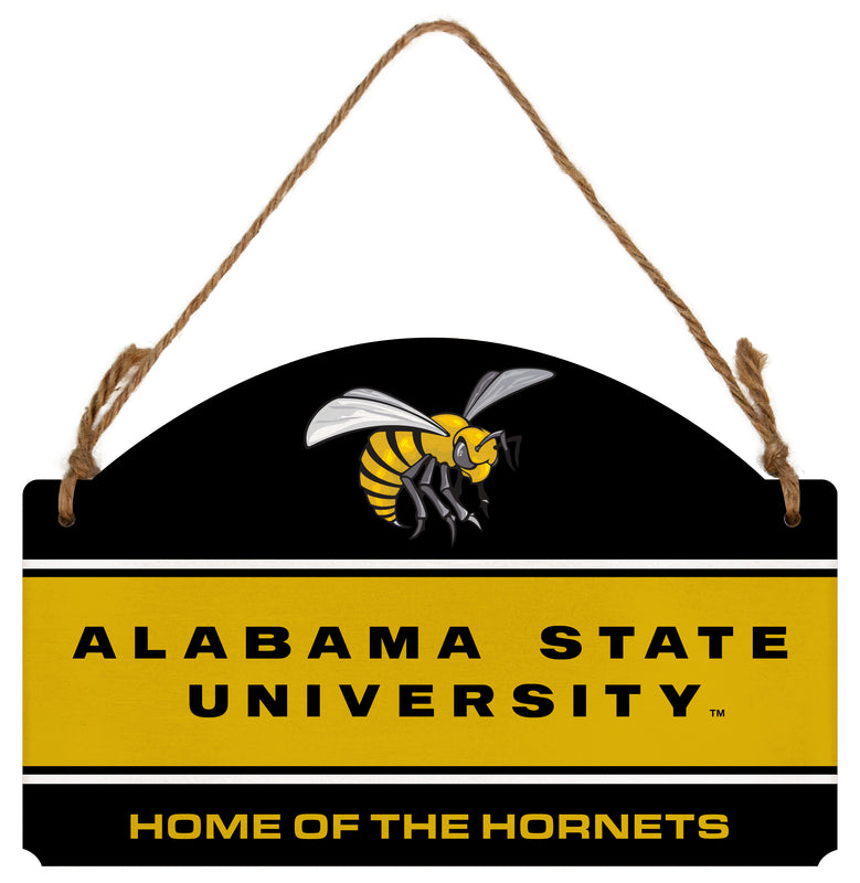 Alabama State University Flat Wood Sign with Hanging String - Officially Licensed Collegiate Product 