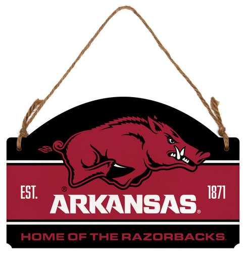 Arkansas Razorbacks Flat Wood Sign with Hanging String - Officially Licensed Collegiate Product 