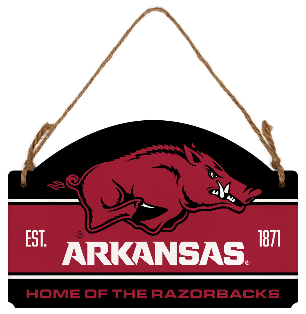 Arkansas Razorbacks Flat Wood Sign with Hanging String - Officially Licensed Collegiate Product 