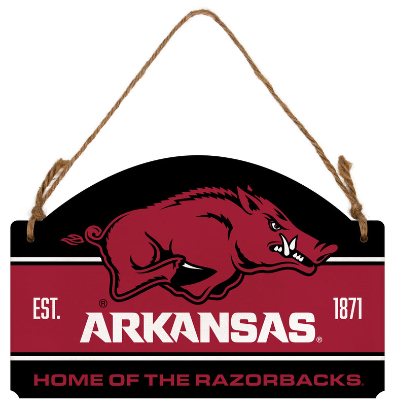Arkansas Razorbacks Flat Wood Sign with Hanging String - Officially Licensed Collegiate Product 
