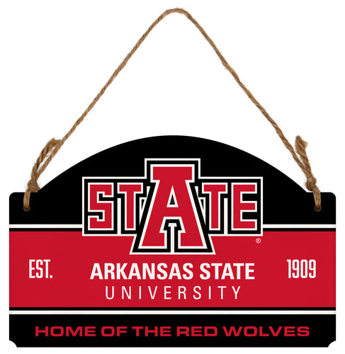 Arkansas State Flat Wood Sign with Hanging String - Officially Licensed Collegiate Product 