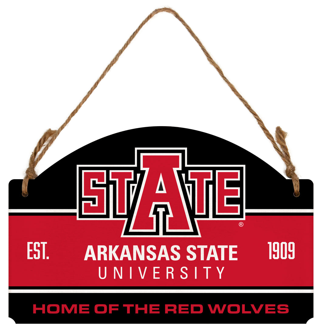 Arkansas State Flat Wood Sign with Hanging String - Officially Licensed Collegiate Product 