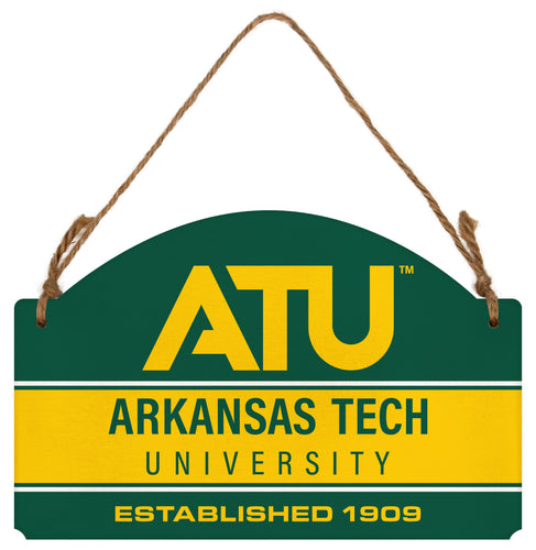 Arkansas Tech University Flat Wood Sign with Hanging String - Officially Licensed Collegiate Product 