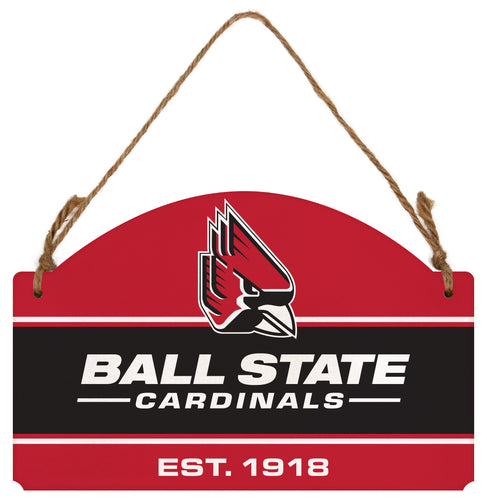 Ball State University Flat Wood Sign with Hanging String - Officially Licensed Collegiate Product 