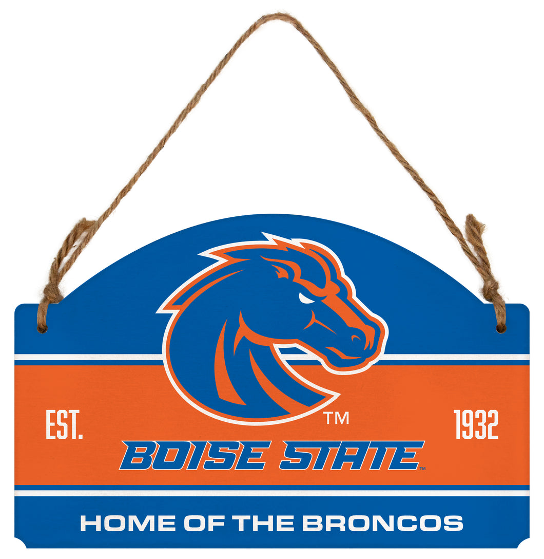 Boise State Broncos Flat Wood Sign with Hanging String - Officially Licensed Collegiate Product 