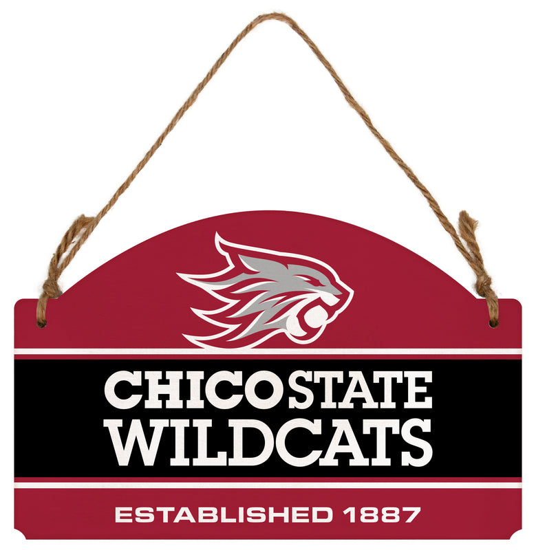California State University, Chico Flat Wood Sign with Hanging String - Officially Licensed Collegiate Product 