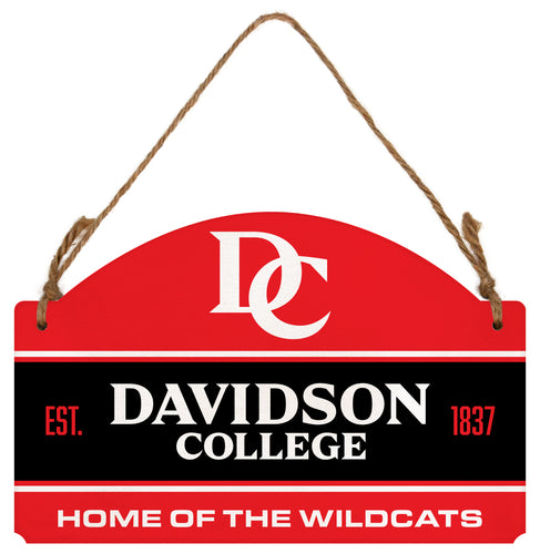 Davidson College Flat Wood Sign with Hanging String - Officially Licensed Collegiate Product 
