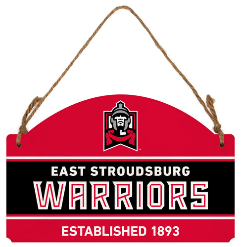 East Stroudsburg University Flat Wood Sign with Hanging String - Officially Licensed Collegiate Product 