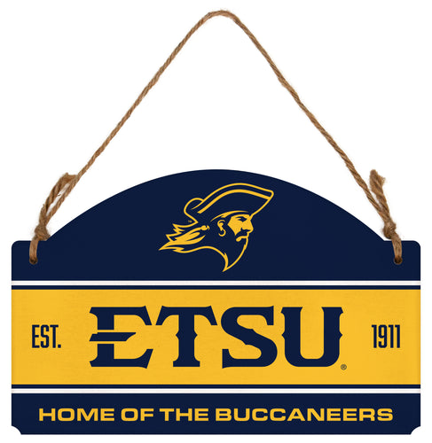 East Tennessee State University Flat Wood Sign with Hanging String - Officially Licensed Collegiate Product 