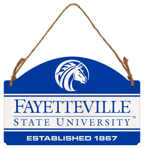 Fayetteville State University Flat Wood Sign with Hanging String - Officially Licensed Collegiate Product 