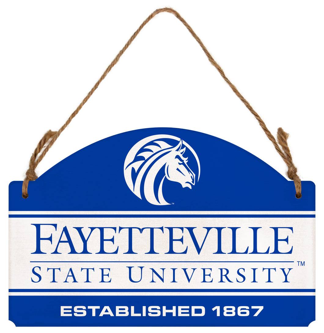 Fayetteville State University Flat Wood Sign with Hanging String - Officially Licensed Collegiate Product 