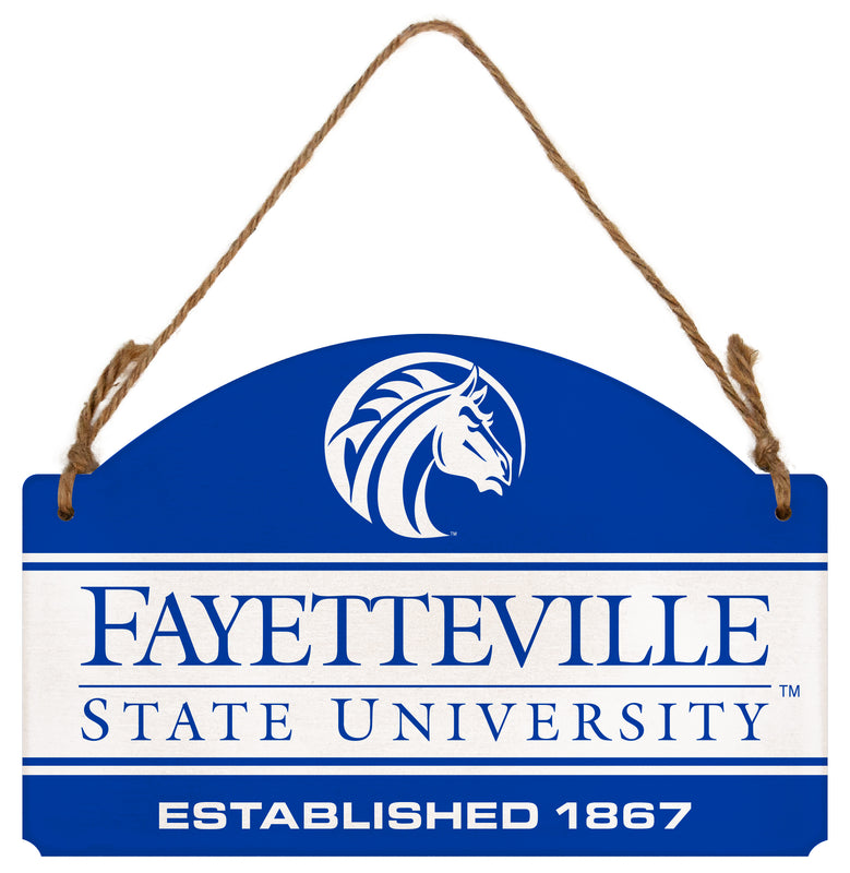 Fayetteville State University Flat Wood Sign with Hanging String - Officially Licensed Collegiate Product 