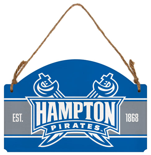 Hampton University Flat Wood Sign with Hanging String - Officially Licensed Collegiate Product 